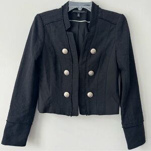 White House Black Market, Black Military Tweed Blazer, Military Button Jacket